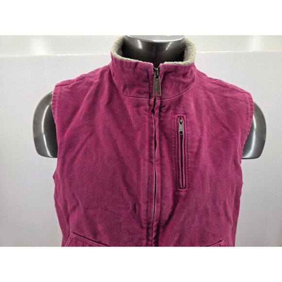 Carhartt WV001 RBY Vest Womens X Large Raspberry Pink Sherpa Lined Canvas Work - Picture 3 of 14